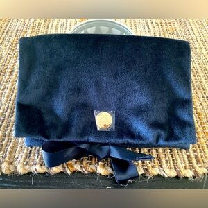 Guerlain navy blue velvet makeup bag